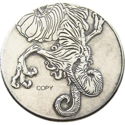 HB(137)US Hobo Morgan Dollar Skull Zombie Skeleton Silver Plated Copy Coins