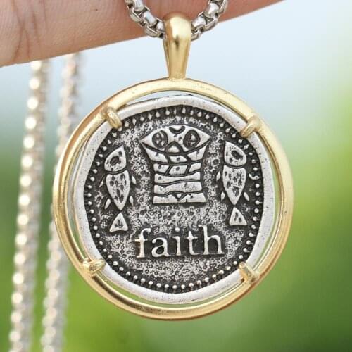 Loaves And Fishes Necklace Christian Baptism Memorial Lord Jesus Christ Religious Ichthys Pendant