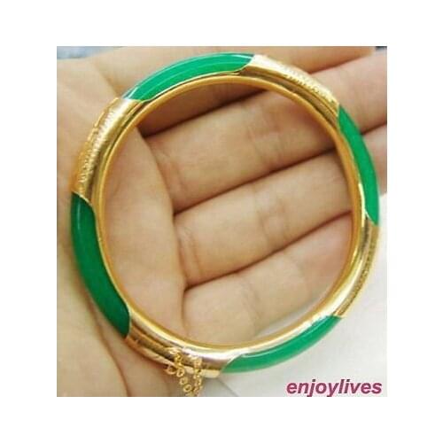 Natural Green Jade Clasp Bangle Bracelet AAA style Fine Noble