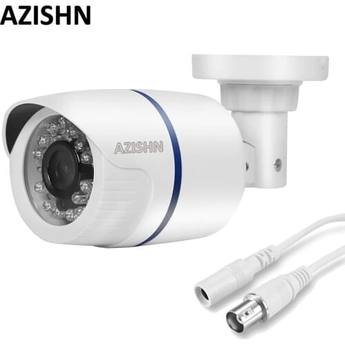 AZISHN Security Camera 800TVL 1000TVL CMOS Sensor 24 IR-Leds 3.6mm Lens Waterproof Bullet CCTV Video Surveillance White Camera
