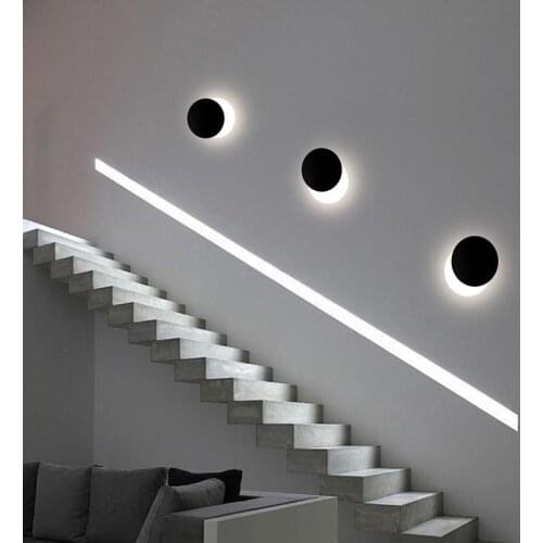 Creative Eclipse Wall Lamps Modern Minimalist Bedroom Bedside Wall Sconce Stairway Aisle Living Room LED Wall Light Indoor Decor