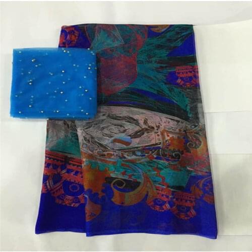 Hot Selling High quality African 100% Silk Chiffon Fabric Embroidered Floral Pattern For Lady Dress Silk Fabric! LXF4323