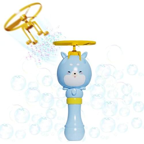 Bubble Machine Maker Bubble Blower Soaring with Bubble Wands Plastic Flying Toys Force Control Spin Copter Bubble Maker