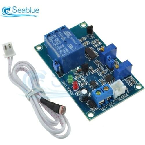 12V Photoresistor Relay Module Light Brightness Sensor Timer Detection Controller Switch On/Off With Wires For Car Board