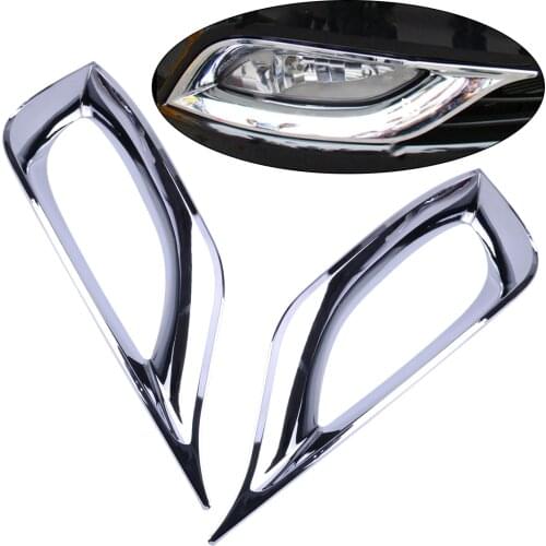 DWCX 1 Pair ABS Chrome Car Front Fog Light Cover Trim Molding Fit for Hyundai Sonata i45 YF 2011 2012 2013 2014