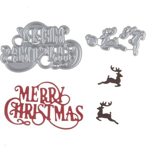 Buy 10,1 Free Christmas Words Reindeer Metal Cutting Dies DIY Scrapbooking Carbon Steel Craft Dies Photo Invitation Cards Decor