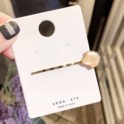 Simple Black Pink Coffee Champagne Wavy Star Shell Headwear Barrettes Hair Clips & Pins for Women & Children