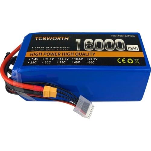 RC LiPo Battery 6S 22.2V 16000mAh 25C For RC Agricultural Aircraft Drone Car Airplane Tank Model 6S Li-Po Batteries