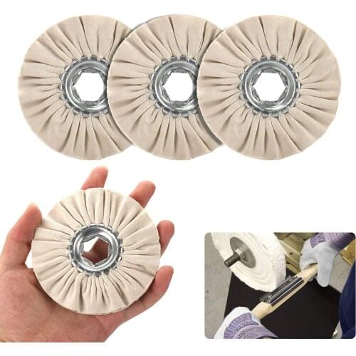 Hiqalty 100*20mm Airway Buffing Grinding Wheel White Cotton Metal Polishing Abrasive Wheels for Power-operated Grinders
