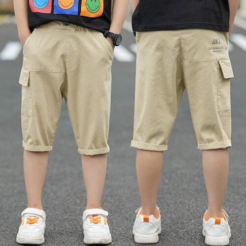 Luxury Shorts Spring Summer Thin Casual Pants Boys Kids Trousers Children Clothing Teenagers School Cotton Formal Sport High Qua