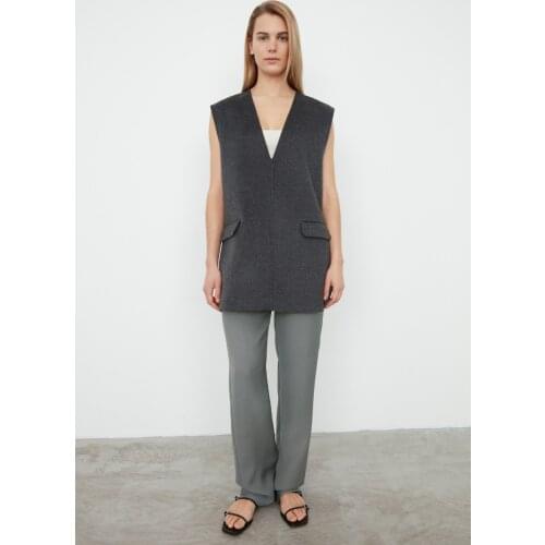 Totem* Alcob* Women Fashion V-neck Vest pullover loose sweater winter season wool Cashmere