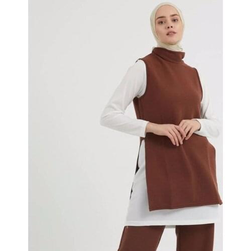 3 Pieces Women’s Set Slide Slit Maxi Elastic Pant Pullover and Inside Shirt Muslim Fashion IslamicClothing Turkey Dubai 2021