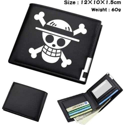 Anime One Piece Cosplay Pu Leather Short Wallet Card Holder Coin Purse Money Bag Gift