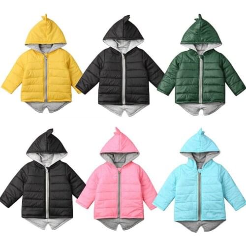 1-7Years Kids Baby Boys Girls Coat 2021 Autumn Winter Long Sleeve Outerwear Children Solid Color Hooded Jacket Coats Kid Clothes