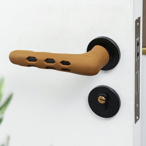 1PC Door Knob Covers Soft Silicone Door Handle Knob Cover Protector Static-free Baby Safety Protective for Bedroom Living Room