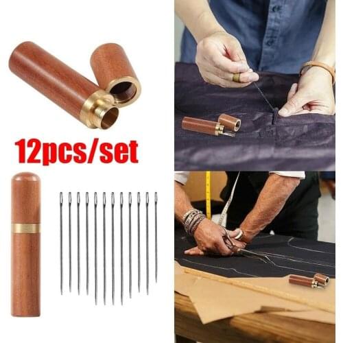 12Pcs/set Self-Threading Blind Needles Stainless Steel Quick Threading Needle-side Hole Sewing Needle DIY Apparel Punch Threader