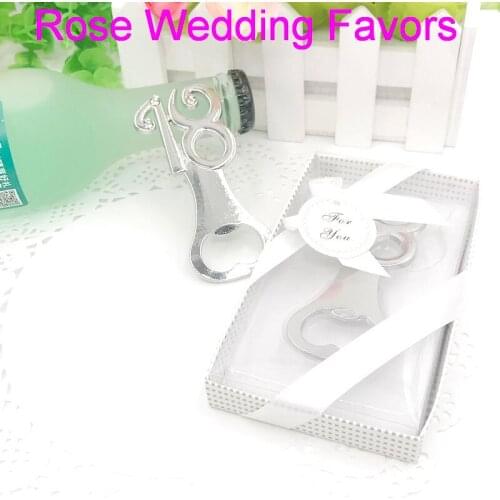 18th Design Silver Bottle OpenerDigital 18 Beer Cap Openers Wedding Birthday Anniversary Party Giveaways For Guest 5PCS