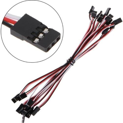 2020 New 10Pcs 20cm Male to Male Quadcopter Futaba Servo Extension Lead JR Wire Cable