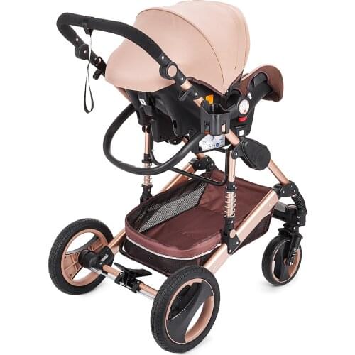 Buggy Infant Travel 3 In 1 Pushchair Foldable Luxury Baby Stroller With Car Seat