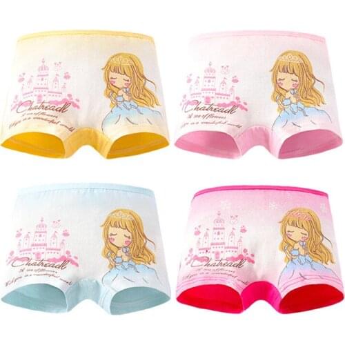 4Pcs Cute Baby Girls Cartooo Bunny Underwear Children Panties Short Briefs Cotton Shorts