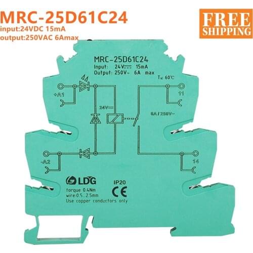 5PCS MRC-25D61C24 6A 24V PLC Voltage Electromagnetic Relay Module DC contact