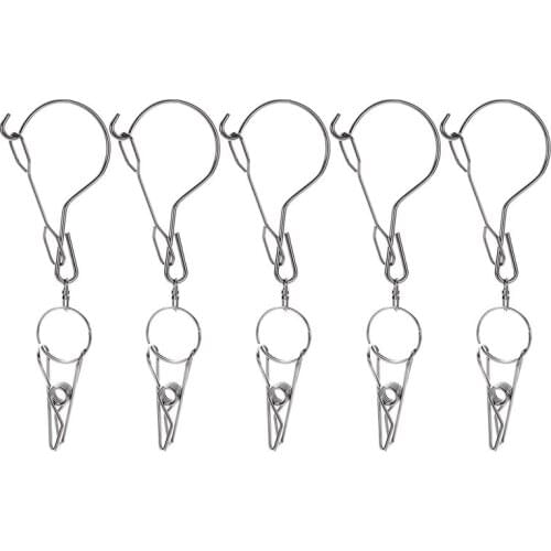 50Pcs/Lot Windproof Stainless Steel Spring Clothes Socks Hanging Pegs Clips Clamps Silver Laundry Clips Trouser clip