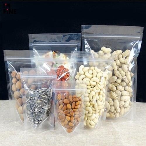 50pcs High Clear Stand up Plastic Ziplock Bag Transparent Gift Bags Herbal Toys Fidget Spinners Package Pouches