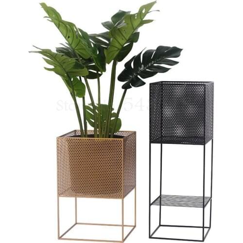 600 Nordic wrought iron flower stand indoor porch living room balcony green dill metal flower pot floor stand