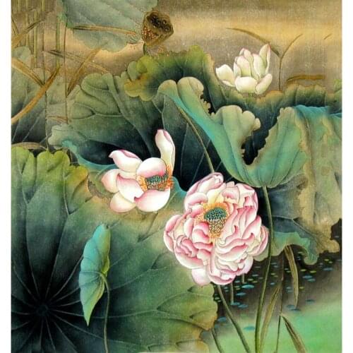 Full Drill DIY Diamond Painting Illuminated Lotus Special Red Embroidery Cross Stitch Handmade Craft Home Decoration JX497