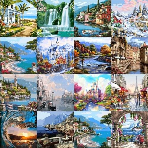 Diamond Painting Sunset Diy Landscape Combination 5D Full Diamond Sunrise Seaside Embroidery Decorative Handmade Home Decor