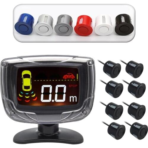 Car Auto Parktronic Backlight Display LED Parking Sensor 8 Reverse Sensors Backup Car Parking Radar Monitor Detector System