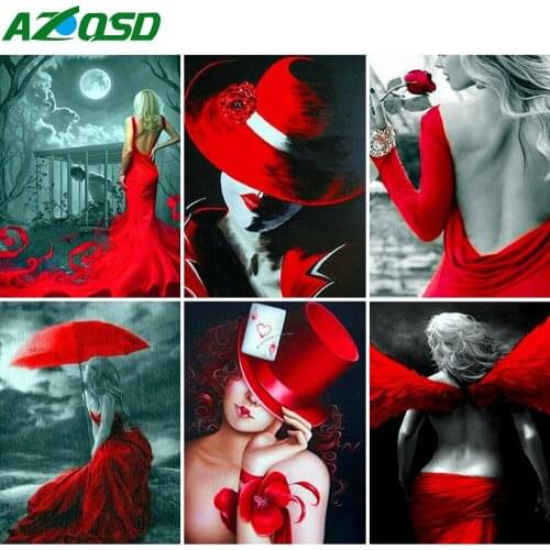 AZQSD Diamond Embroidery Woman Mosaic Full Square Diamond Painting Portrait Cross Stitch Rhinestones Handicraft Home Decoration