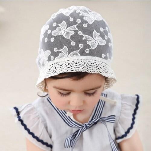 Bnaturalwell Baby Girls Princess Hats Bonnet Retro Cap Cotton Palace Hat Cute Sun Hats Litte girls Lace cap 1pc H818D