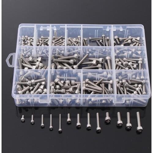 M3SSH2 M3/M4/M5 A2 Stainless Steel Hex Allen Socket Cap Screws Bolts Assorted Kit 270Pcs