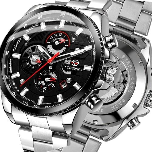 Mens Watch Skeleton Automatic Wrist Watches Mens Mechanical Wristwatches Luxury Famous Brand Original FORSINING Watches for Men