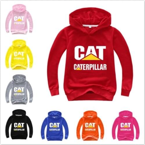 Spring Autumn Boys Sweatshirt Cotton CATERPILLAR Print Kids Hoodies Girls Clothes Children Long Sleeve T-shirt Top Tees Costumes