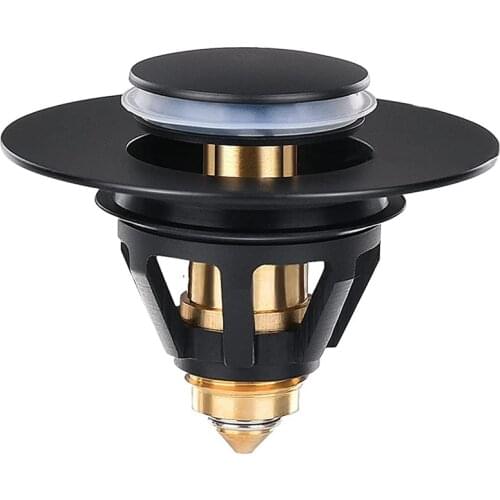 Drain Fitting Washbasin, Universal -Up Valve Plug, Sink, Brass Anti-Clogging Strainer, Sink Plug, Sink Drain