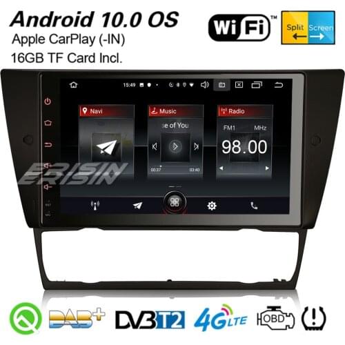 Erisin 2730 9" Android 10.0 Car Stereo DAB+ Sat Nav WiFi CarPlay TPMS Bluetooth DVR SWC OBD2 GPS For 3er E90 E91 E92 E93 M3 3-UI