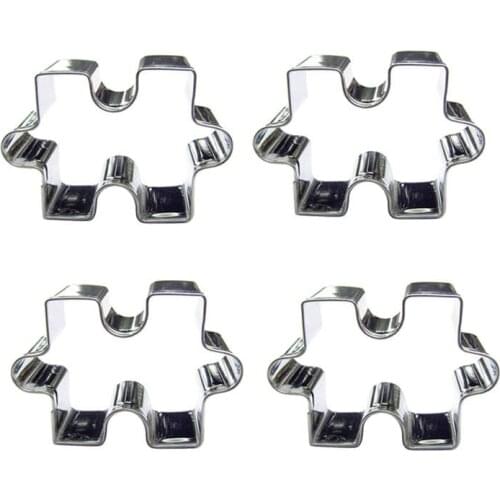 Puzzle shape 4 piece biscuit cutting molds, baking tools, cake decorating soft candy tools