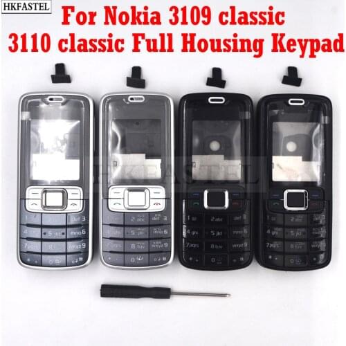 HKFASTEL New Cover For Nokia 3110c 3110 Classic 3109c 3109 Mobile Phone Full Housing with Keypad Case Tool