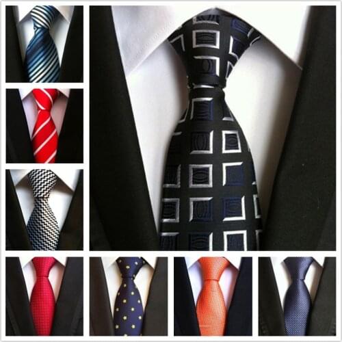 HOOYI Fashion Plaid Tie Business Neck Ties for Men Wedding Party Gift Neckties Stripe Dot 8cm