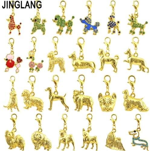 JINGLANG Mixed Pet Dogs Charms Pendants for Bracelet Animal Necklace DIY Jewelry Making Finding Accessories 1 pcs