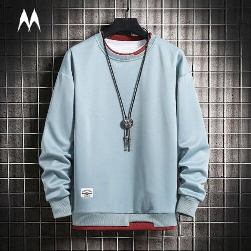 Mens Sweatshirt Autumn 2021 New Trend Fashion Harajuku Hoodie Men Solid Color Long Sleeve Sweatshirts Streetwear Clothes