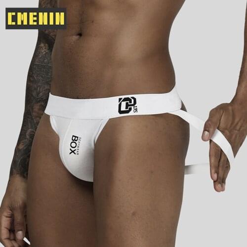 CMENIN 2020 Sexy Gay Men Underwear Jockstrap Thongs Cotton Breathable Print Men Underpants Cueca Male Panties Lingerie Men OR213