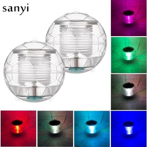Outdoor Floating Underwater Ball Lamp Solar Powered Color Changing Swimming Pool Party Night Light For Yard Pond Garden