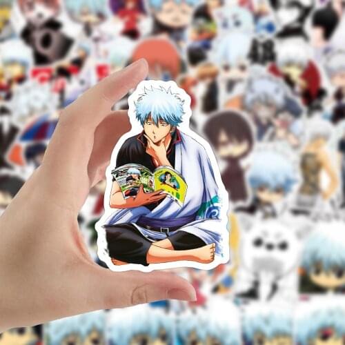 50pcs Japanese Anime GINTAMA Stickers For DIY TOY Skateboard Snowboard Laptop Luggage Bicycle Suitcase Kids Stickers