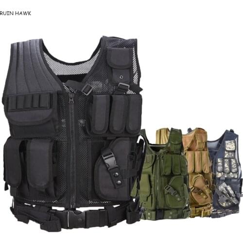 Adjustable Tactical Molle Vest Military Equipment Airsoft Paintball Hunting Protection Body Armor USMC Army Vest