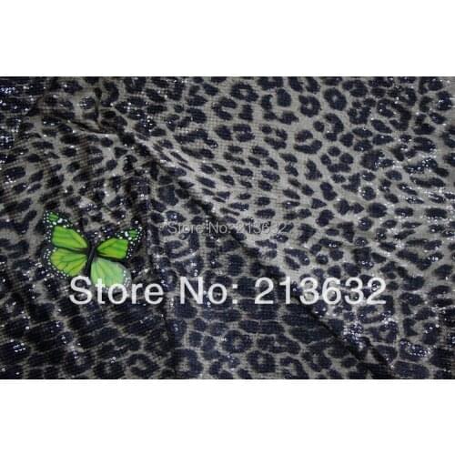POz63 sewing machine leopard flocking sequins embroidery, Sequin embroidery fabric fashion wholesale sexy clothing leopard cloth