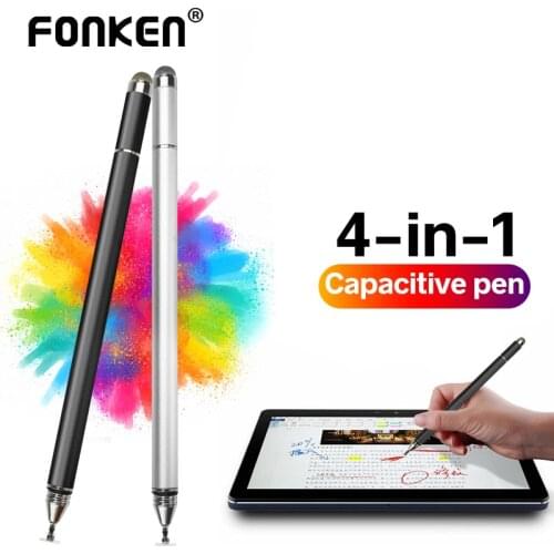 FONKEN Stylus Pen For Xiaomi Redmi Smart Phone Pencil Screen Pen Tablet Touch Pen 4-in-1 Drawing Pen For Ipads Samsung HP Pen