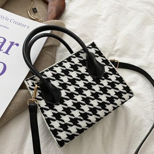 Retro Plaid Crossbody Handbag Totes For Women Casual PU Leather Shoulder Bags Female Portable Travel Messenger Top-handle Bag